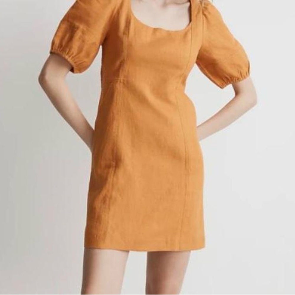 Madewell Puff Sleeve Linen Mini Dress - Size 14 - NWT